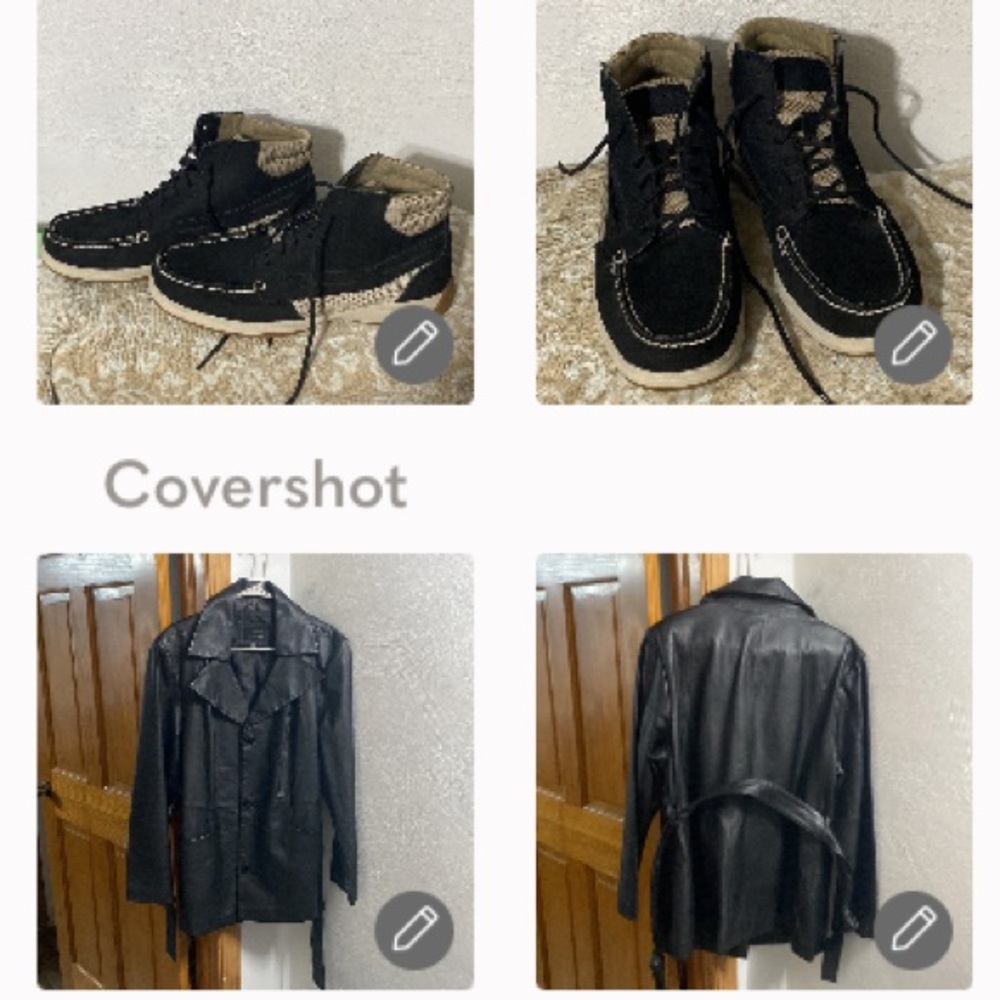 Sperry Topsider leather boots🥾8.5+Leather🔘+tie-waist jacket East 5th 1X